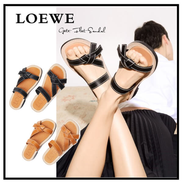 ロエベ サンダル コピー☆LOEWE☆Gate フラット サンダル 453.10.636